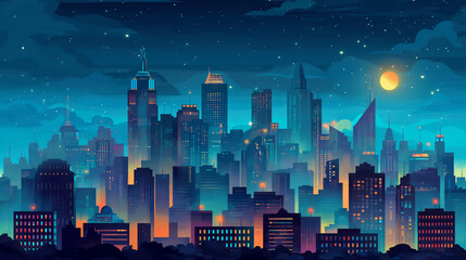 City scene on night time.