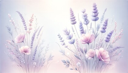 Illustration of Lavender flowers