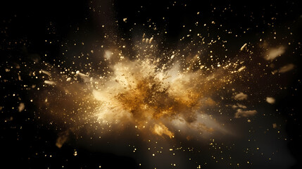 Abstract image of golden powder splash