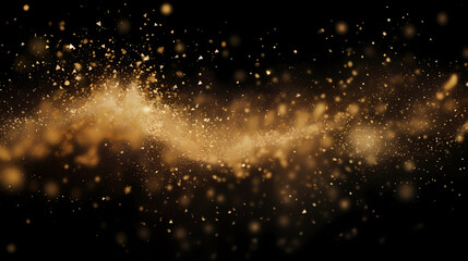 Fototapeta na wymiar Abstract image of golden powder splash