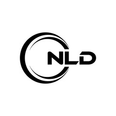NLD letter logo design with white background in illustrator, cube logo, vector logo, modern alphabet font overlap style. calligraphy designs for logo, Poster, Invitation, etc.