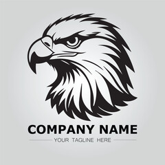 Eagle symbol logo company vector image. illustration of silhouette head eagle