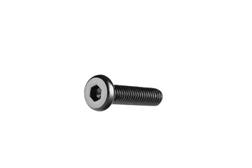 hex socket head screw in black color on isolated white background close up