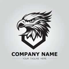 Eagle symbol logo company vector image. illustration of silhouette head eagle