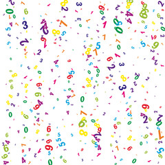 Scattered numbers. Colorful childish digits
