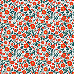 Seamless floral pattern with bright primitive patterns