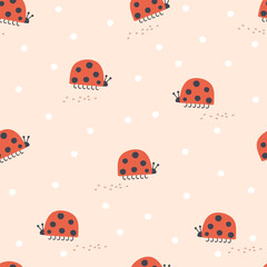 Ladybug seamless pattern vector - 761275815