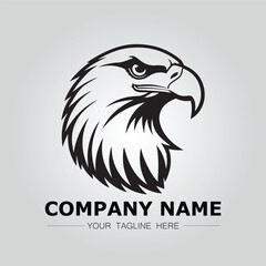 Eagle symbol logo company vector image. illustration of silhouette head eagle