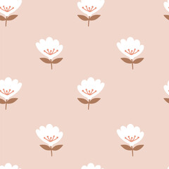Seamless pattern with flowers. Vector - 761276072
