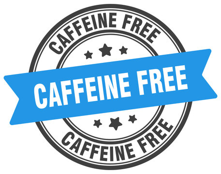 caffeine free stamp. caffeine free label on transparent background. round sign
