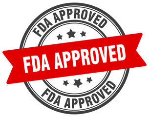 fda approved stamp. fda approved label on transparent background. round sign