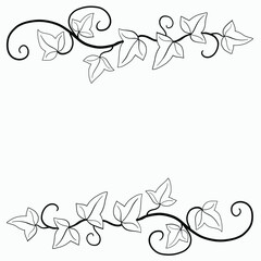 Floral ivy drawing decorative ornament flat design. - 761278249