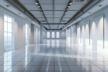 Obraz premium Empty exhibition space. Backdrop for exhibitions and events mock up