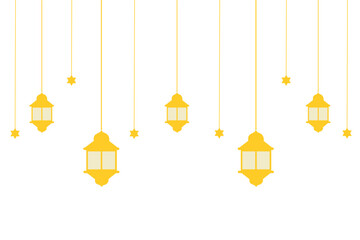 islamic gold lantern eid vector decoration