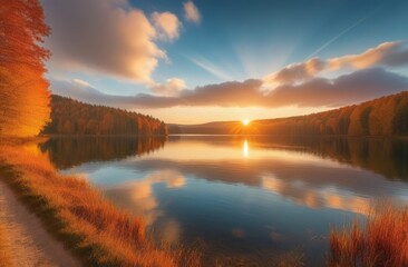 sunrise over the lake