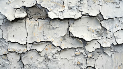Big size grunge wall background or texture. Old white painted and cracked palaster