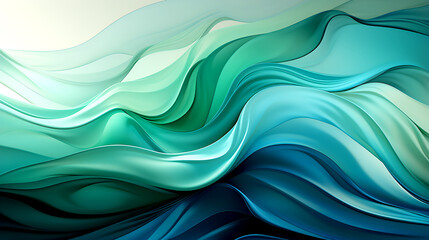 Abstract blue green swirl background - obrazy, fototapety, plakaty
