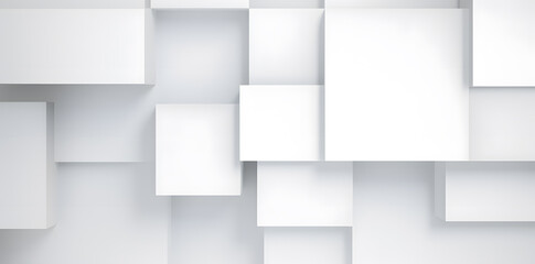 Abstract white background with geometric shapes and shadows for design template or presentation