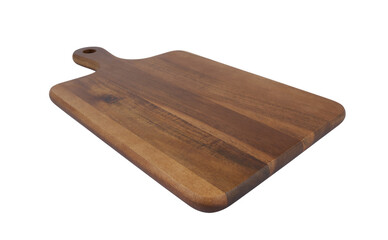 Wooden cutting board isolated on white background.