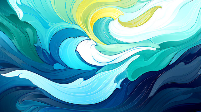 Abstract blue green swirl background