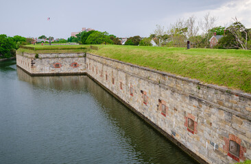 Fort Monroe National Monument, in Hampton, Virginia, at Old Point Comfort