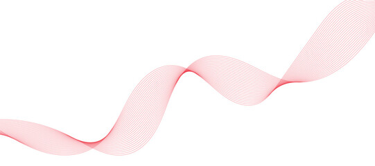 abstract vector red wave lines on white background
