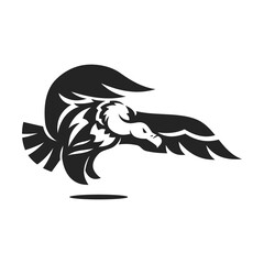 Vulture Animal Logo template Isolated. Brand Identity. Icon Abstract Vector graphic