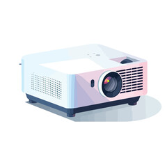 A sleek portable projector illustration with HD 