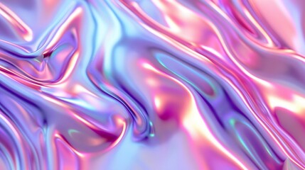 Fototapeta premium Ethereal Holographic Pastel Flow: Abstract Neon Pink and Purple Background