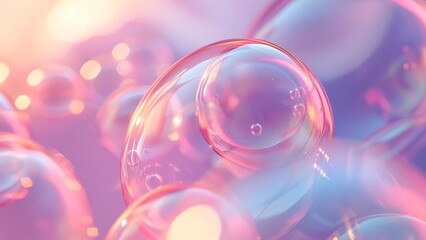 Pastel pink and purple bubbles wallpaper