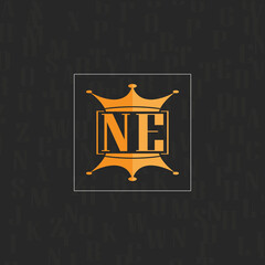 NE initial monogram logo with square style design. - obrazy, fototapety, plakaty
