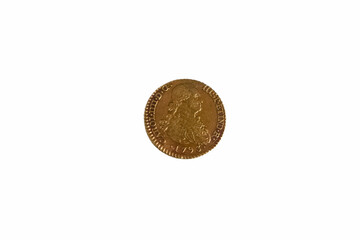coin, gold, metal, means of payment, finance, round, spain, vint
