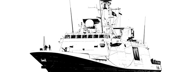  WARSHIP - A modern French Navy frigate sails on the sea © Wojciech Wrzesień