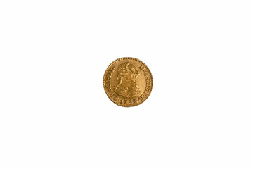 coin, gold, metal, means of payment, finance, round, spain, vint