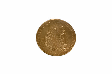 coin, gold, metal, means of payment, finance, round, spain, vint