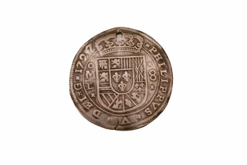 coin, silver, metal, means of payment, finance, round, spain, vi