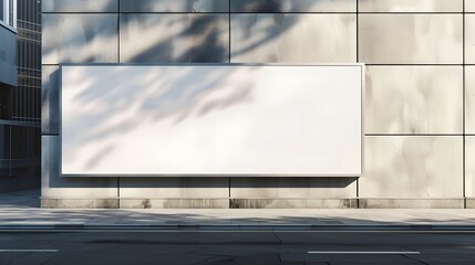 Modern building exterior featuring a large blank billboard advertisement mockup