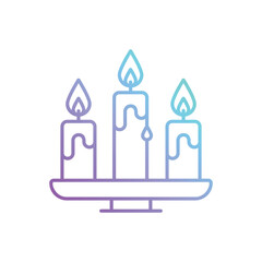 Gradient Outline Candles vector icon