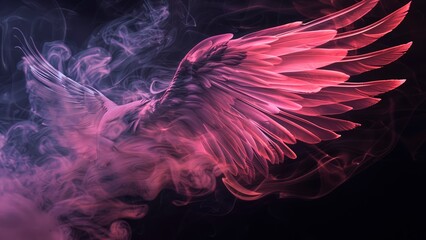 Abstract smoky pink wing wallpaper