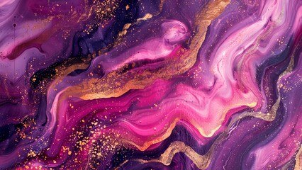 Abstract purple and gold liquid wallpaper
