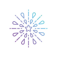 Gradient Outline Fireworks vector icon