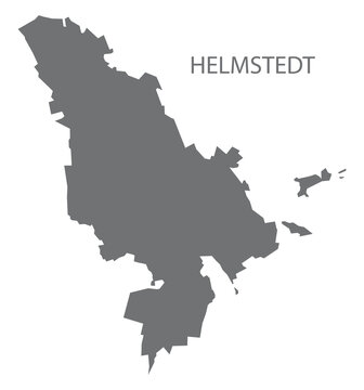 Helmstedt German city map grey illustration silhouette shape