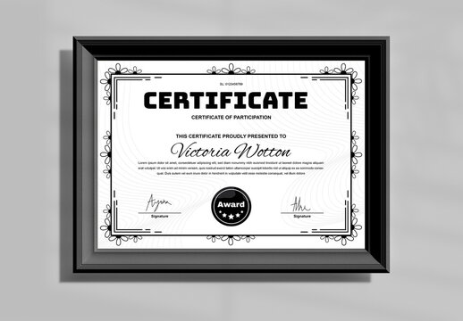 Classy Ornamental Certificate Layout