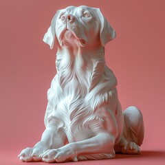 White blank ceramic dog figurine.