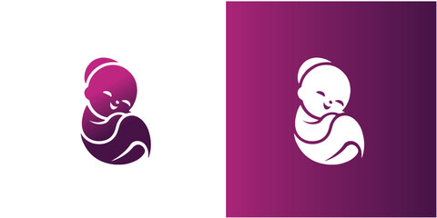 Logo of child care, motherhood and childbearing - obrazy, fototapety, plakaty