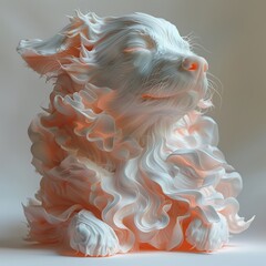 White blank ceramic dog figurine.