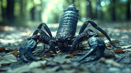 Close up scorpion on isolated background.