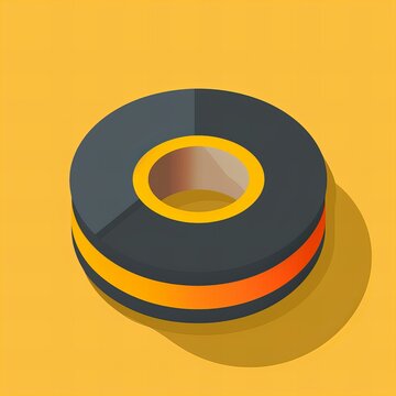 Flat vector logo of a construction tape