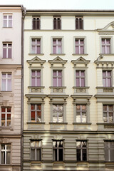 Fototapeta premium Old and modern architecture. Residential building in Berlin. Traditional old residential buildings. Building facade.