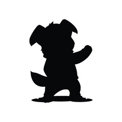 Obraz premium Cute Happy Dog Silhouette Illustration